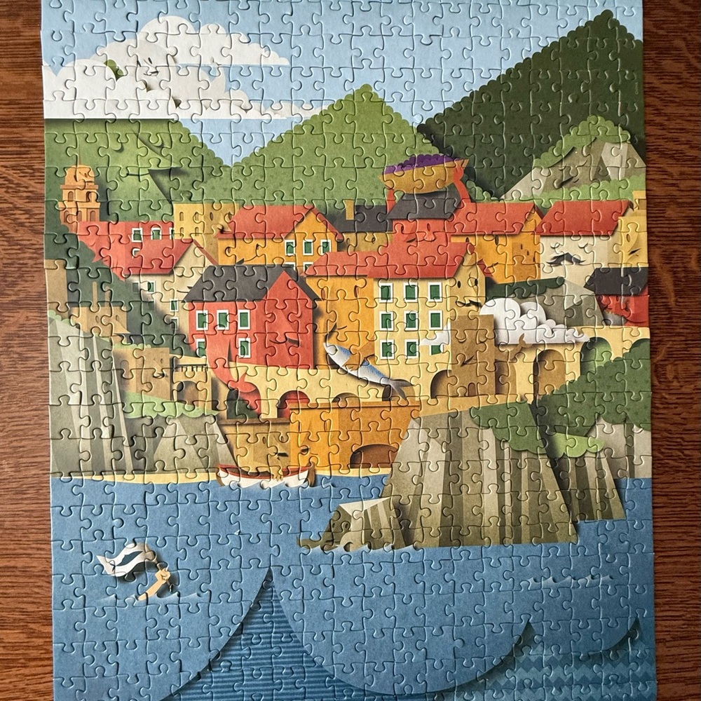 Genuine Fred Bomboland Le Cinque Terre 500 Piece Puzzle Complete
